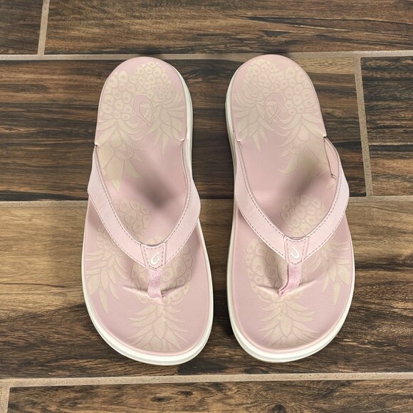 OluKai Nu A Pi O Womens Size 10 Shoes Pink Clay Hawaiian Thong Beach Sandal - Picture 11 of 12